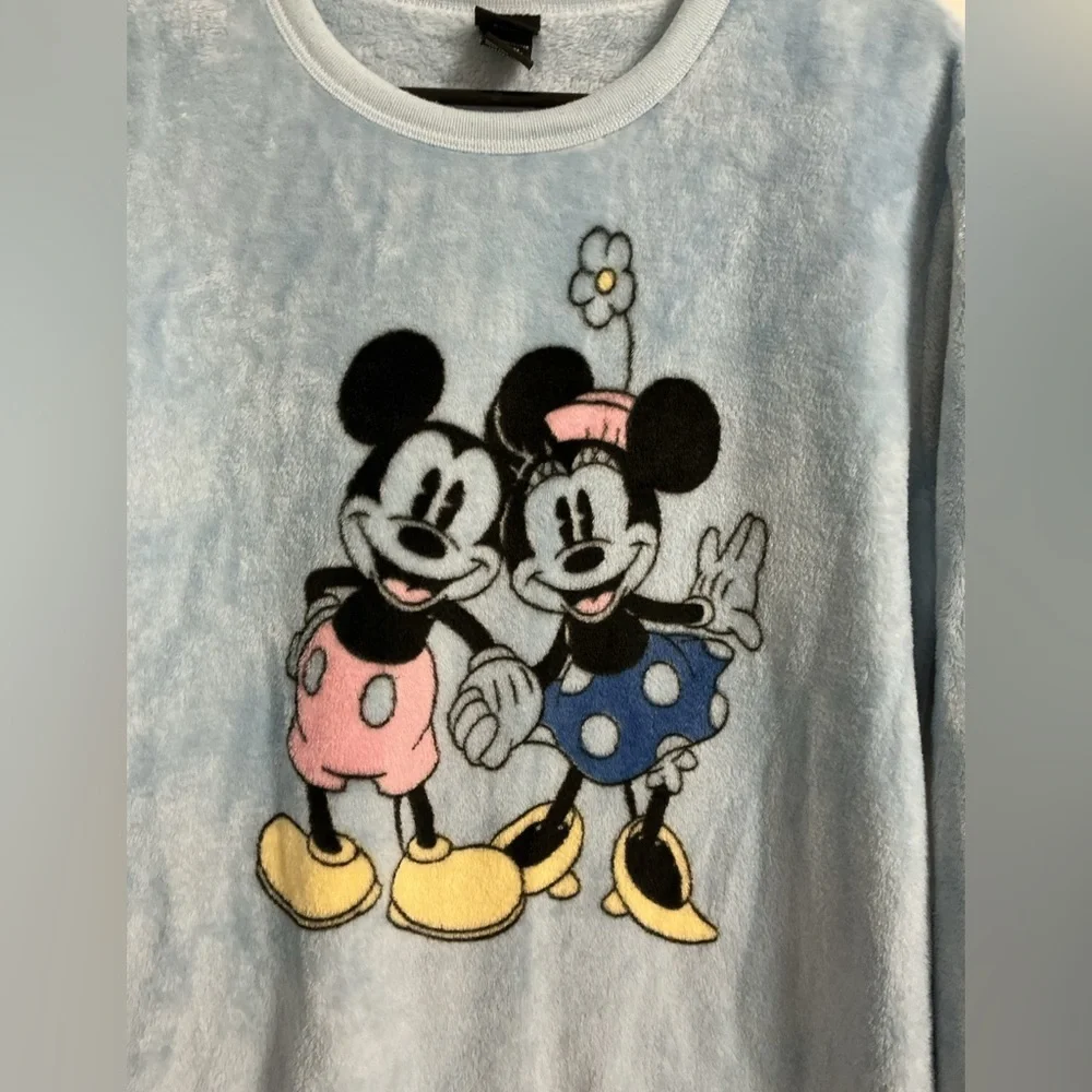 Disney Kids Blue Fleece Sweater with Mickey and Minnie
